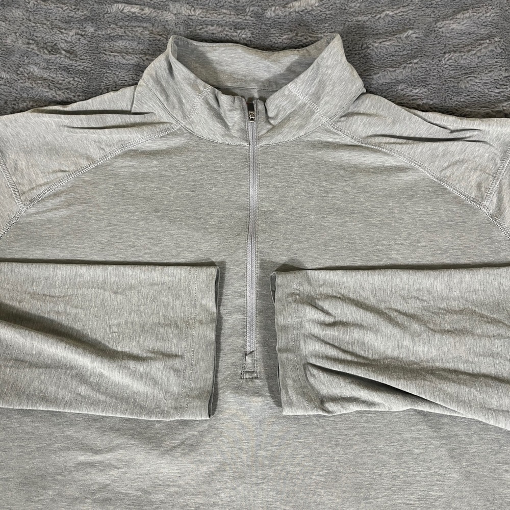 TravisMathew Mens XXL Heather Gray 1/4 Zip Pullover Long Sleeve Golf Shirt AP146